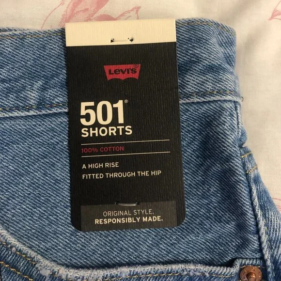 NWT Levi's Women's Shorts 501 Original Short Ojai Light Stone - Size 28 - Picture 3 of 5